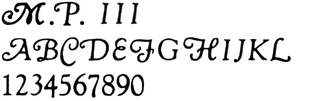 Goudy 18pt UPPERCASE (initials only) imprinting sample
