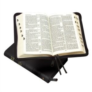TBS KJV Classic Ref Bible with Zipper & Thumb Index, Black Calfskin
