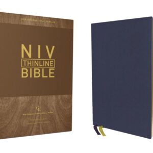 Zondervan NIV Thinline Bible, Genuine Leather, Buffalo, Blue, Red Letter