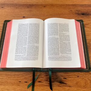 Schuyler Wide Margin Quentel NASB, Dark Green Goatskin Bible