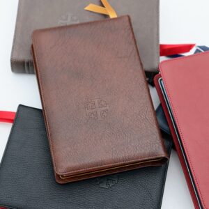 Schuyler Personal Size Quentel NIV, Marbled Mahogany Calfskin
