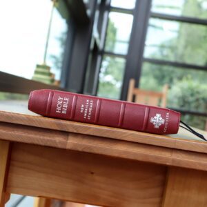 Schuyler Personal Size Quentel NASB, Full Yapp Firebrick Red Goatskin Bible