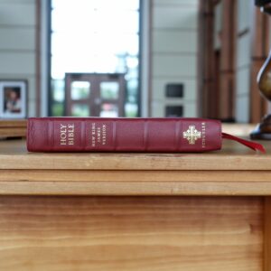 Schuyler Personal Size Quentel NKJV, Full Yapp Firebrick Red Goatskin Bible