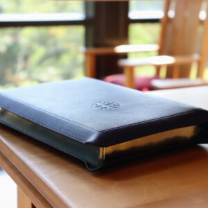 Schuyler Quentel NIV, Full Yapp Imperial Blue Goatskin Bible – PREORDER