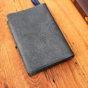 Schuyler Personal Size Quentel NKJV, Black Pearl Calfskin Bible
