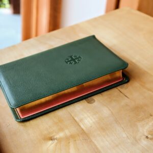 SPECIAL D14:  Schuyler Personal Size Quentel NASB, Dark Green Goatskin Bible