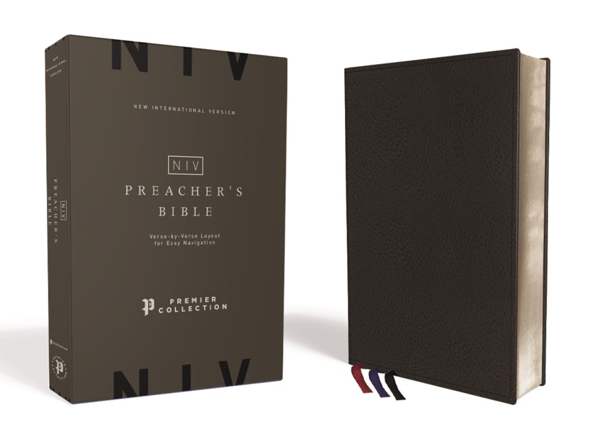 Zondervan NIV, Preacher's Bible, Premium Goatskin Leather, Black, Premier Collection