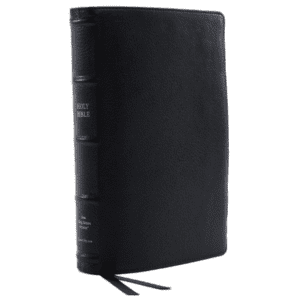 Nelson NKJV Reference Bible, Classic Verse-by-Verse, Center-Column, Premium Goatskin Leather, Black, Premier Collection