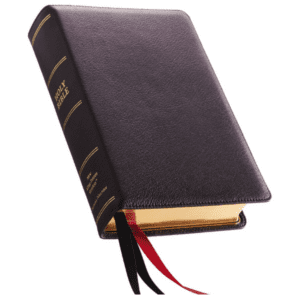 Nelson NKJV Single-Column Reference Bible, Premium Leather, Black