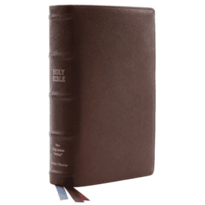 Nelson NKJV Single-Column Reference Bible, Premium Leather, Brown