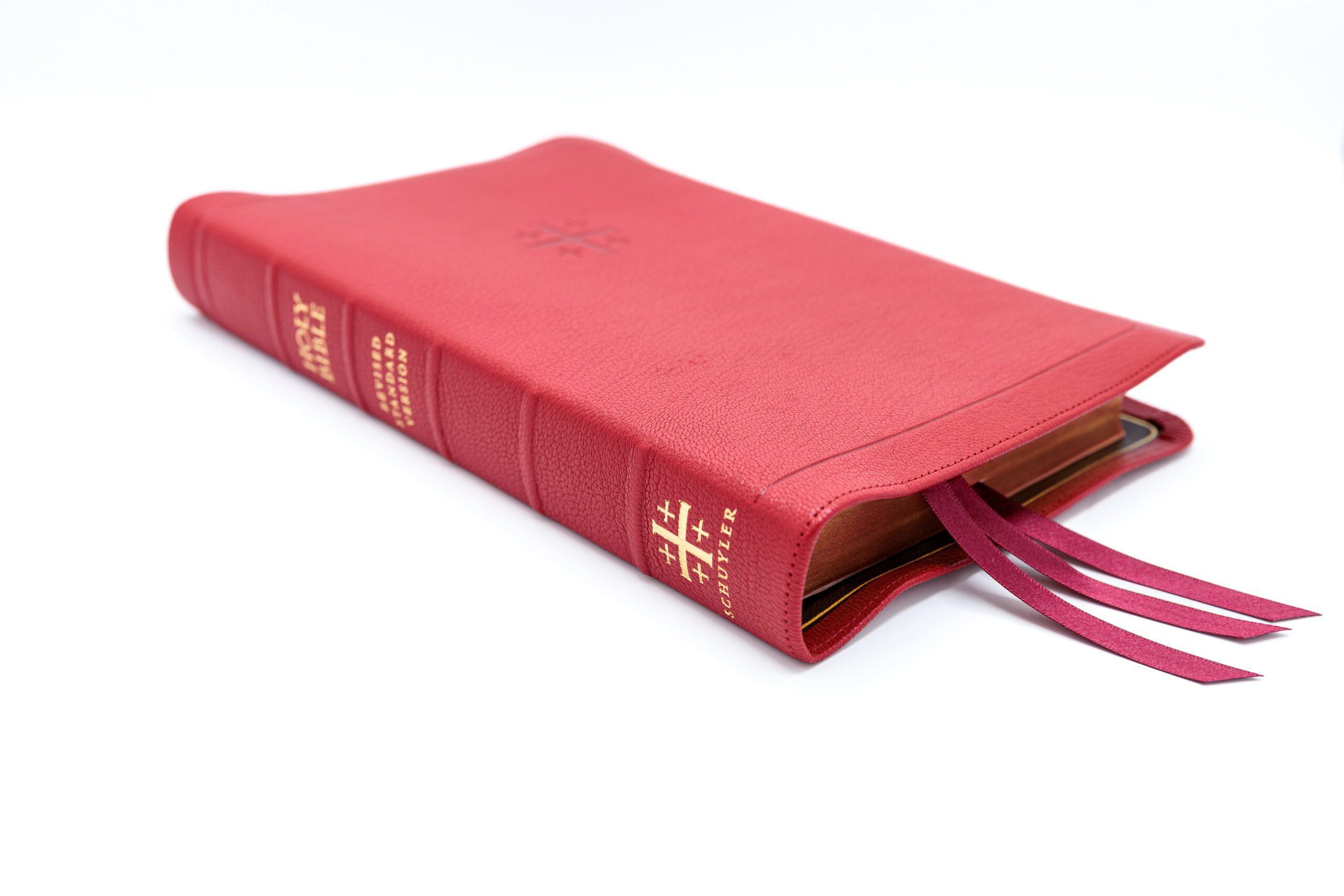 Schuyler Quentel RSV <em>with Apocrypha</em>, Full Yapp Cardinal Red Goatskin Bible – PREORDER