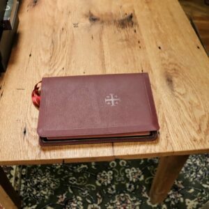 Schuyler Canterbury KJV, Full Yapp Firebrick Red Goatskin Bible