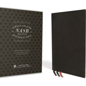 Zondervan NASB, Single-Column Reference Bible, Wide Margin, Goatskin, Black, Premier Collection