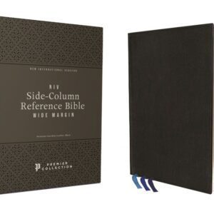 Zondervan NIV Wide Margin Side Column Reference Bible, Premium Goatskin Leather, Black, Premier Collection