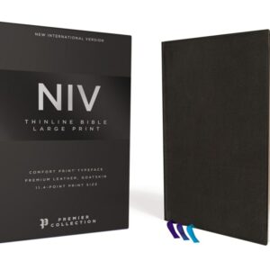 Zondervan NIV Thinline Bible, Large Print, Premium Goatskin Leather, Black