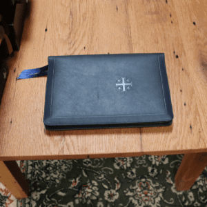 Schuyler Canterbury KJV, Full Yapp Imperial Blue Goatskin Bible