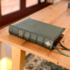 Schuyler Wide Margin Quentel NASB, Dark Green Goatskin Bible