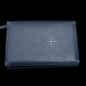 SPECIAL M7:  Schuyler Personal Size Canterbury KJV Full Yapp Imperial Blue Goatskin Bible