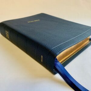 Allan KJV Brevier Clarendon Wide Margin, Navy Blue Goatskin Bible