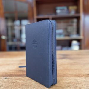 Schuyler Personal Size Quentel CSB, Imperial Blue Goatskin Bible, Zipper Edition