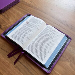 Schuyler Treveris KJV, Full Yapp Regalis Purple Calfskin Bible