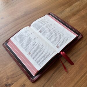 Schuyler Treveris KJV, Full Yapp Firebrick Red Goatskin Bible