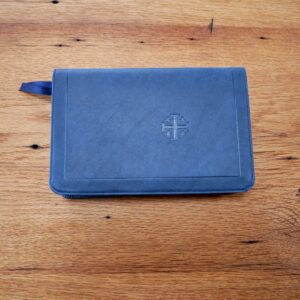 Schuyler Personal Size Canterbury KJV, Full Yapp Prussian Blue Calfskin Bible