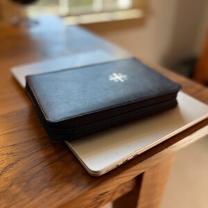 Schuyler Personal Size Quentel NIV, Black Calfskin Bible, Zipper Edition