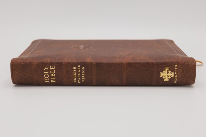 Schuyler Personal Size Quentel ESV, Full Yapp Chestnut Calfskin Bible - Image 2