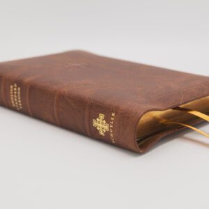 Schuyler Personal Size Quentel ESV, Full Yapp Chestnut Calfskin Bible – PREORDER