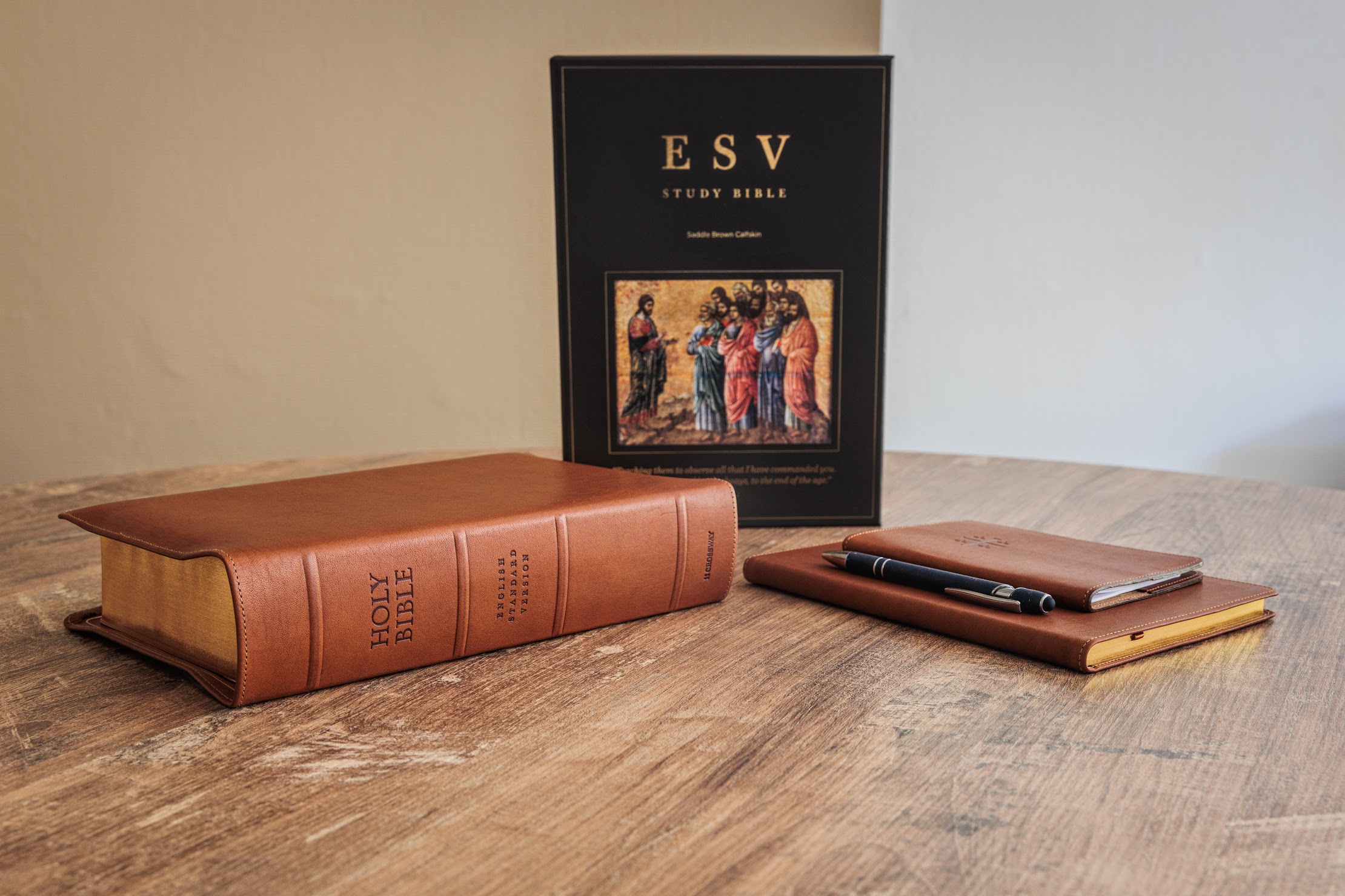 Crossway ESV Heirloom Study Bible, Saddle Brown Calfskin – PREORDER