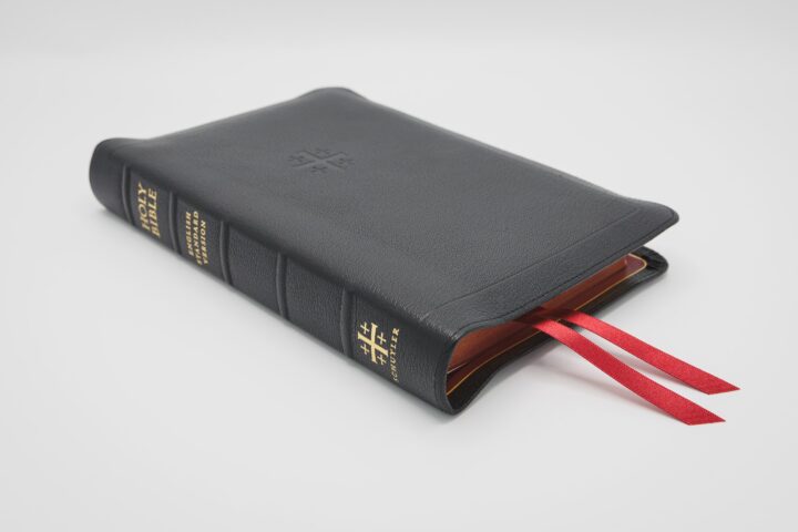Schuyler Personal Size Quentel ESV, Full Yapp Black Goatskin Bible