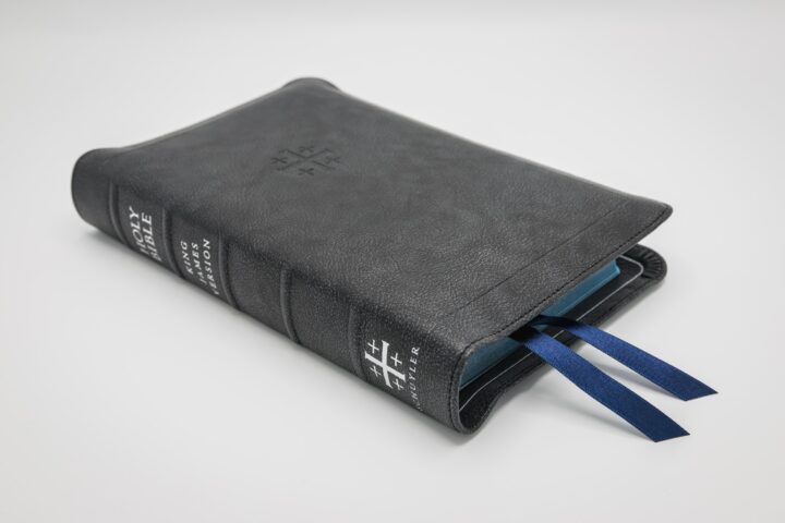 Schuyler Personal Size Canterbury KJV, Full Yapp Black Pearl Calfskin Bible