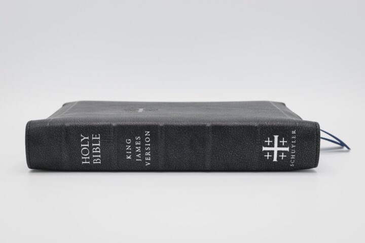 Schuyler Personal Size Canterbury KJV, Full Yapp Black Pearl Calfskin Bible - Image 4