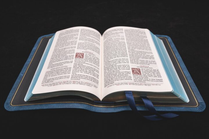Schuyler Personal Size Canterbury KJV, Full Yapp Marbled Sapphire Calfskin Bible – PREORDER - Image 2