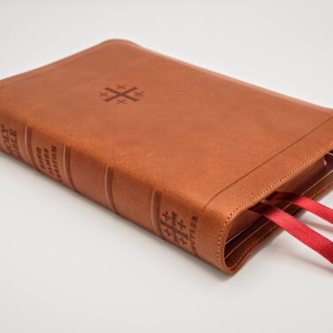 Schuyler Personal Size Canterbury KJV, Full Yapp Saddle Brown Calfskin Bible