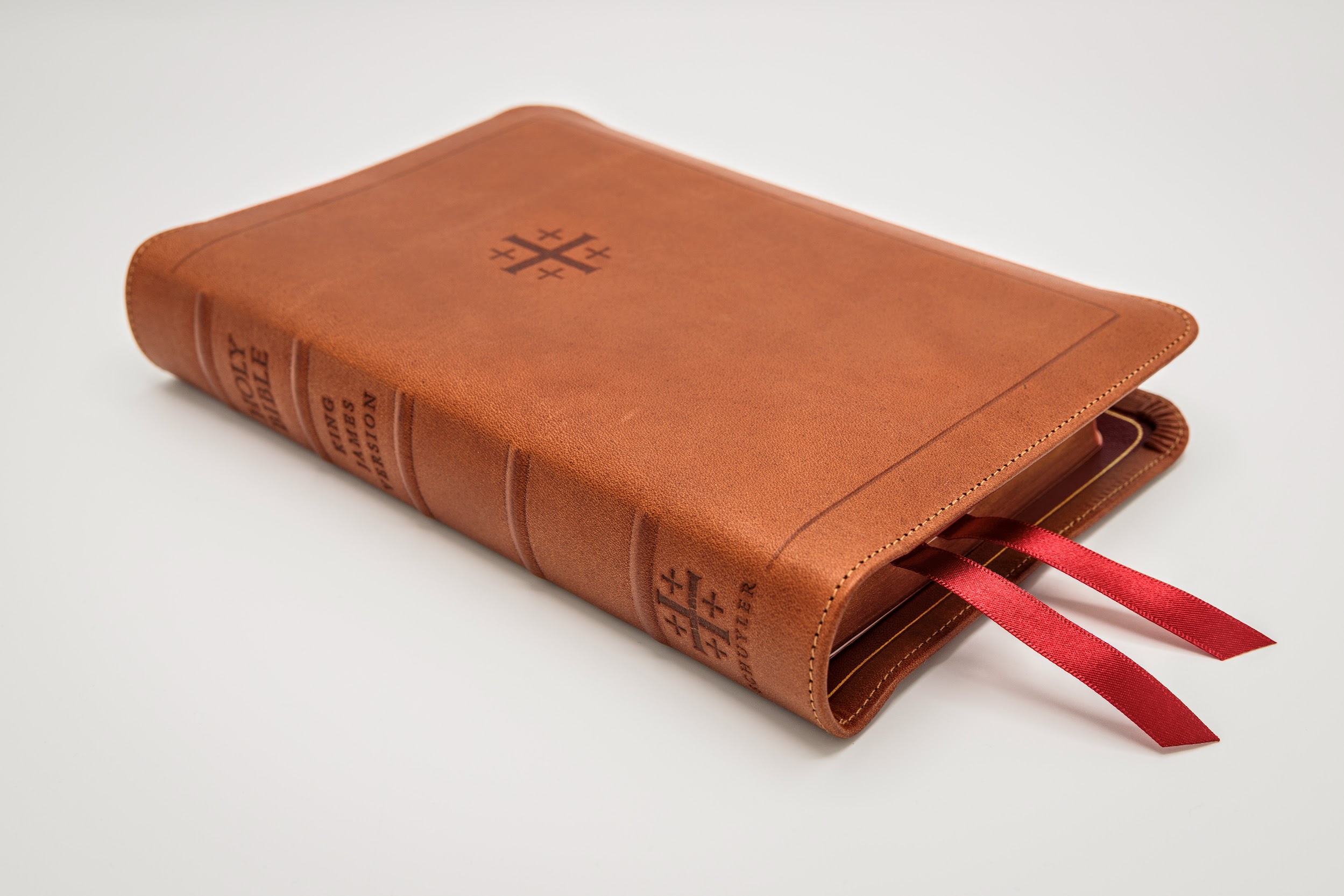 Schuyler Personal Size Canterbury KJV, Full Yapp Saddle Brown Calfskin Bible