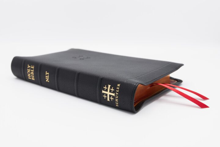Schuyler Personal Size Quentel NLT, Full Yapp Black Goatskin Bible