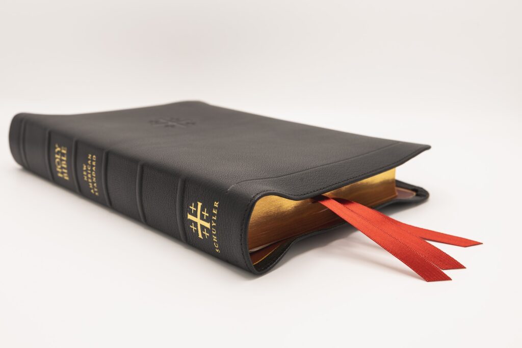 Schuyler Stridon NASB, Full Yapp Black Goatskin Bible