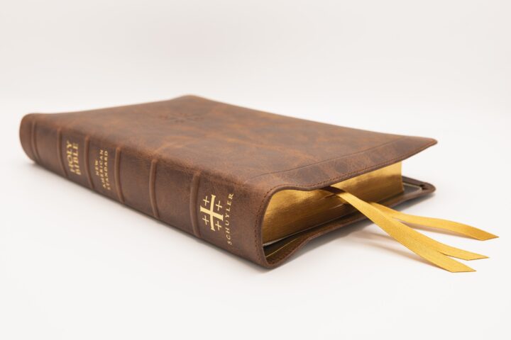Schuyler Stridon NASB, Full Yapp Chestnut Calfskin Bible – PREORDER
