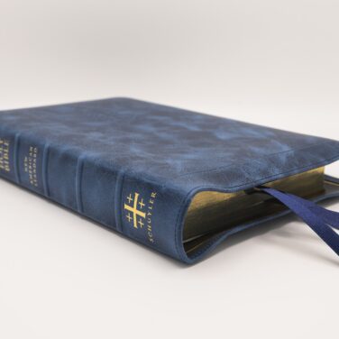 Schuyler Stridon NASB, Full Yapp Marbled Sapphire Calfskin Bible – PREORDER
