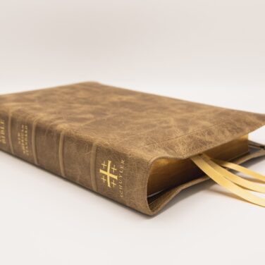 Schuyler Stridon NASB, Full Yapp Sandstone Calfskin Bible – PREORDER