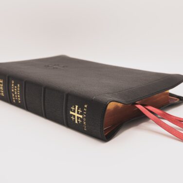 Schuyler Stridon NKJV, Full Yapp Black Goatskin Bible – PREORDER