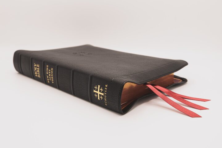Schuyler Stridon NKJV, Full Yapp Black Goatskin Bible