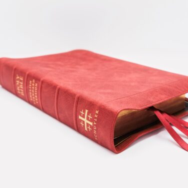 Schuyler Stridon ESV, Full Yapp Marbled Crimson Calfskin Bible &ndash; PREORDER