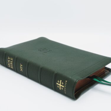 Schuyler Personal Size Quentel NIV, Full Yapp Dark Green Goatskin Bible – PREORDER