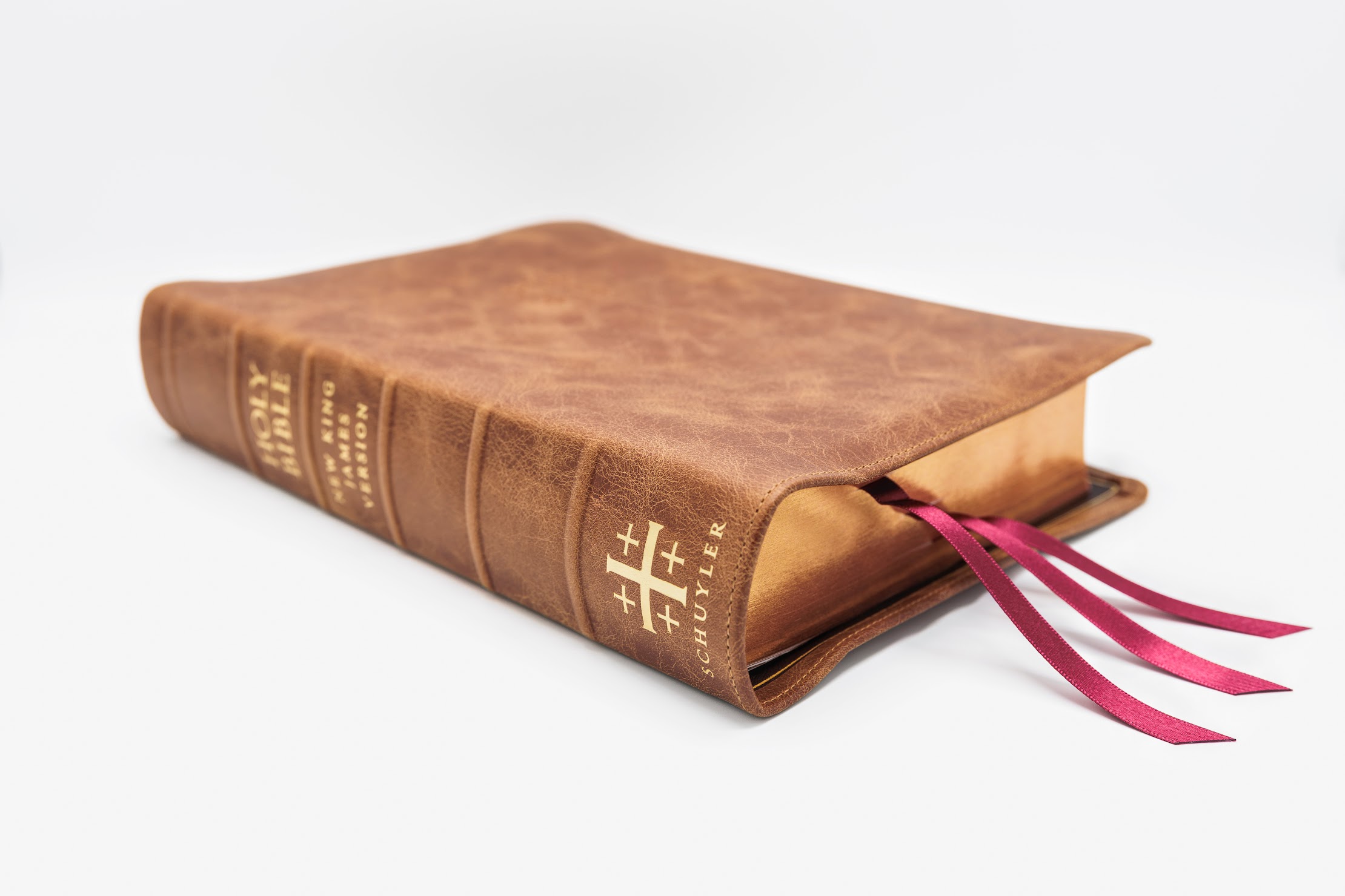 Schuyler Wide Margin Quentel NKJV, Desert Camel Calfskin Bible