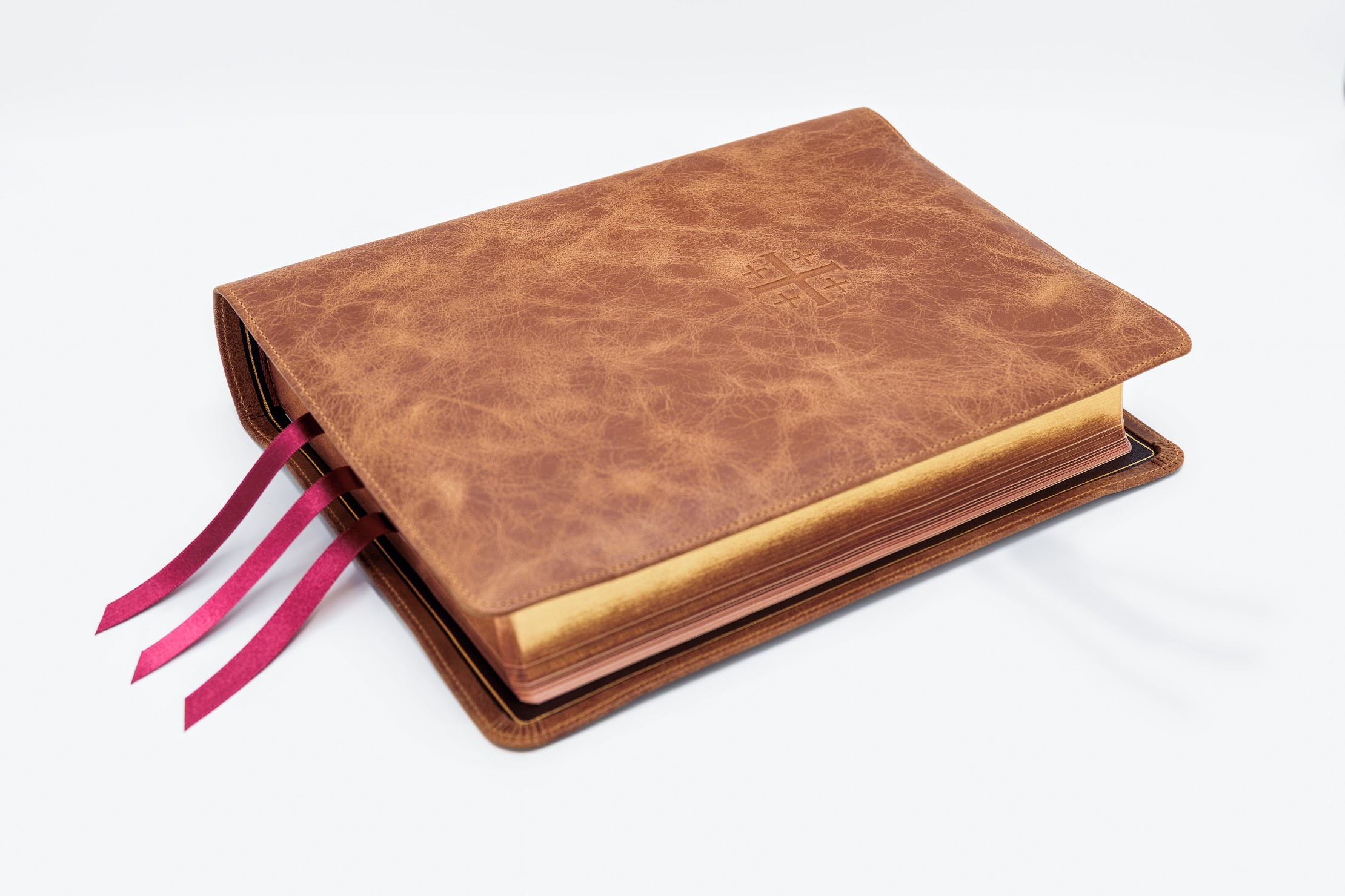 Schuyler Wide Margin Quentel NKJV, Desert Camel Calfskin Bible - Image 3