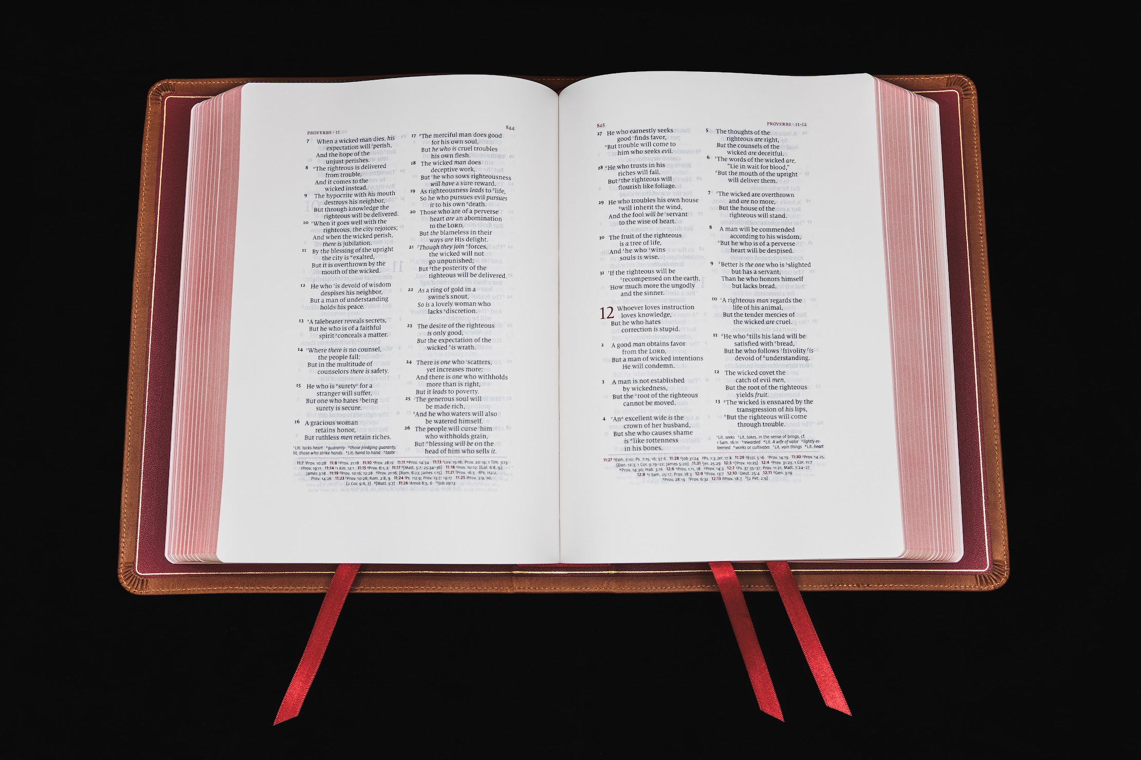 Schuyler Wide Margin Quentel NKJV, Saddle Brown Calfskin Bible - Image 2