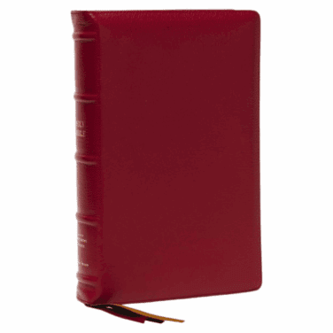 Nelson NKJV Thinline Reference Bible, Large Print, Premium Leather, Red